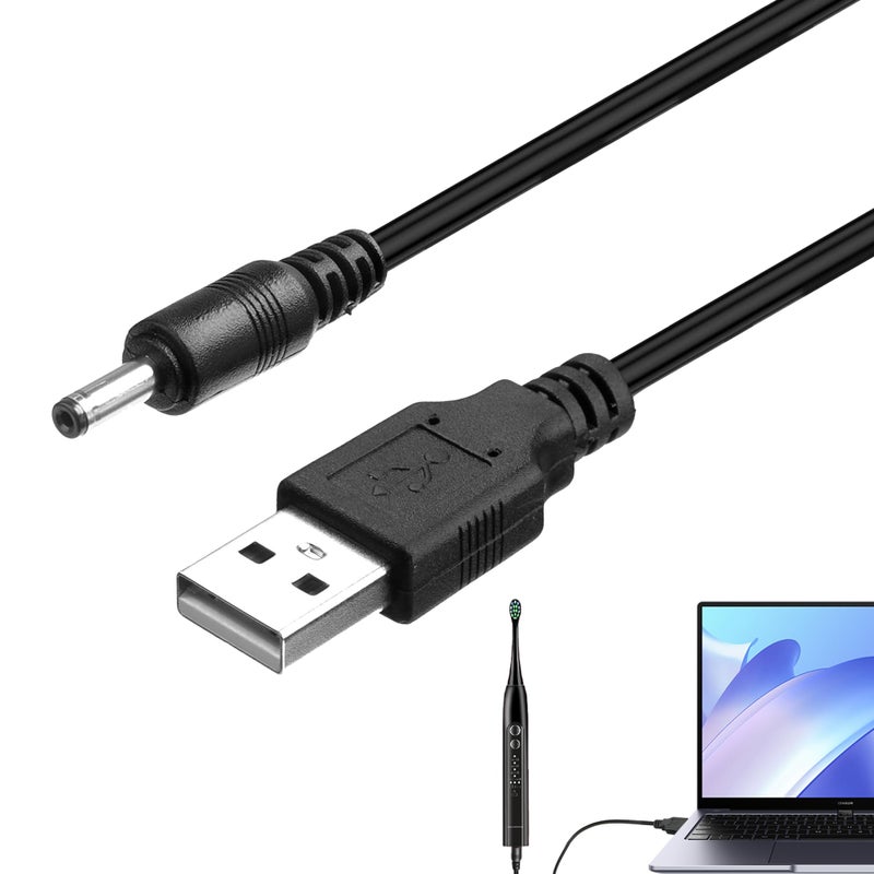 كابل USB إلى 5V DC لشحن فرشاة الأسنان العالمية 1 قطعة 3.5 × 1.35 مم
